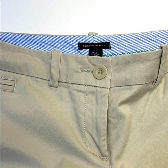 TOMMY HILFIGER Womens 6 Khaki Cotton Shorts - Picture 2 of 4